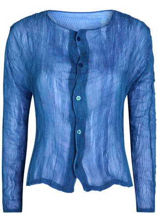 ISSEY MIYAKE Uni-form pleated sheer chiffon blouse | Harvey Nichols
