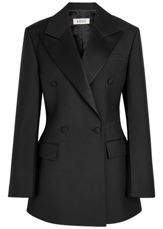 ROHE Hourglass wool and mohair-blend blazer | Harvey Nichols