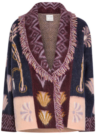 美品PERVERZE Brushed Jacquard Cardigan FORTE_FORTE Jacquard brushed alpaca-blend cardigan | Harvey Nichols