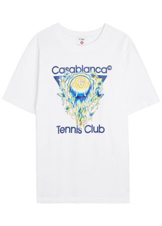 CASABLANCA Tennis Club Icon printed cotton T-shirt | Harvey Nichols