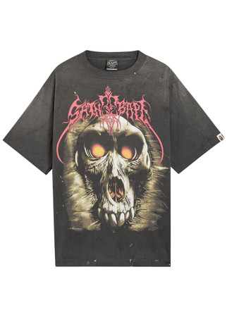 SAINT MXXXXXX X A Bathing Ape Skull printed cotton T-shirt
