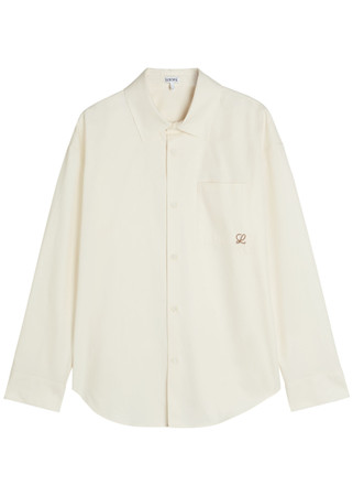 LOEWE Anagram-embroidered cotton-poplin shirt | Harvey Nichols