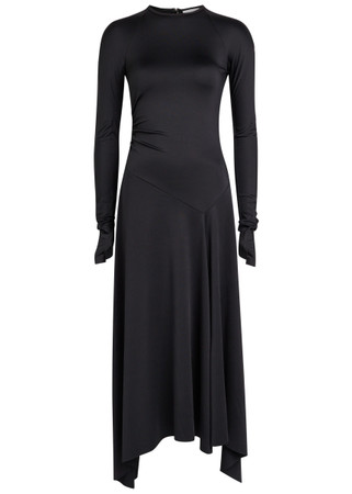 VICTORIA BECKHAM Asymmetric jersey midi dress | Harvey Nichols