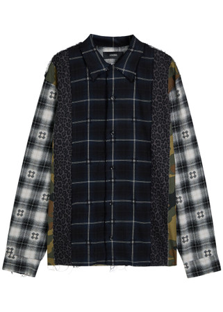 R I ☺︎様TODAYFULEmbroideryPatchworkShirts AMIRI Spliced Quad patchwork cotton shirt | Harvey Nichols