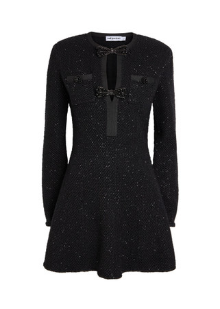 SELF-PORTRAIT Embellished knit mini dress | Harvey Nichols