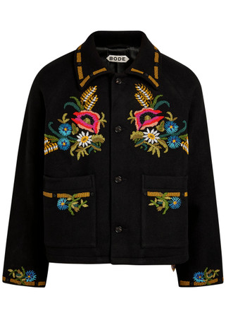BODE Aquitaine bead-embellished wool jacket | Harvey Nichols BODE Aquitaine bead-embellished wool jacket | Harvey Nichols
