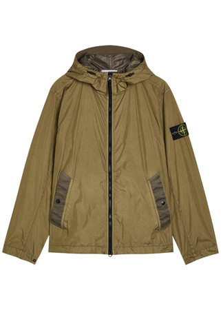 STONE ISLAND Hooded crinkled shell jacket | Harvey Nichols