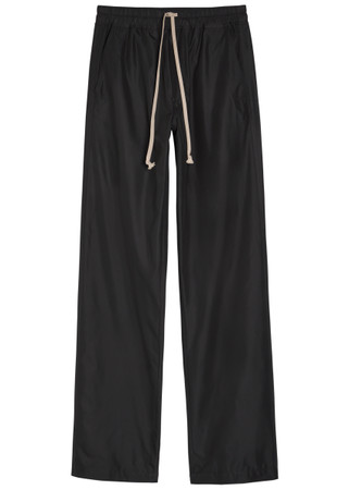 RICK OWENS X Moncler logo-appliquéd drawstring shell trousers