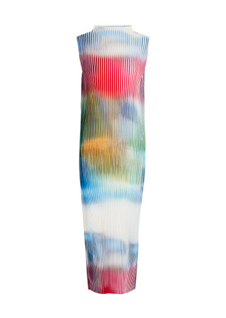 ISSEY MIYAKE Obscure Pleats printed woven midi dress | Harvey Nichols