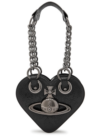 VIVIENNE WESTWOOD Juliet Heart snake-effect leather shoulder bag
