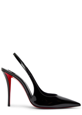 CHRISTIAN LOUBOUTIN Miss Z 100 patent leather slingback pumps