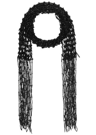 DRIES VAN NOTEN Fringed beaded scarf necklace | Harvey Nichols
