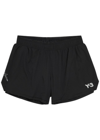 Y-3 Logo stretch-polyamide running shorts | Harvey Nichols