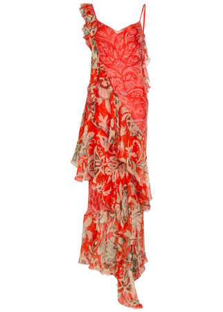 ETRO Floral print ruffled silk maxi dress | Harvey Nichols