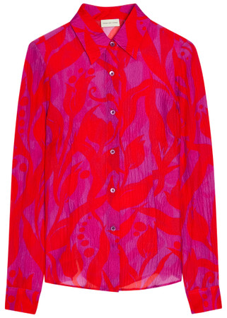 トップス Dries Van Noten 22ss Silk Shirt DRIES VAN NOTEN Cloudy printed silk shirt | Harvey Nichols