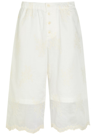 OUR LEGACY Frill embroidered woven shorts | Harvey Nichols