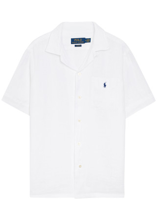 POLO RALPH LAUREN Logo-embroidered linen shirt | Harvey Nichols