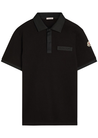 MONCLER Logo-embroidered piqué cotton polo shirt | Harvey Nichols