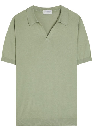 JOHN SMEDLEY Noah fine-knit cotton polo shirt | Harvey Nichols