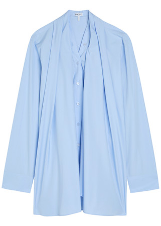 LOEWE Pleated cotton-poplin shirt | Harvey Nichols