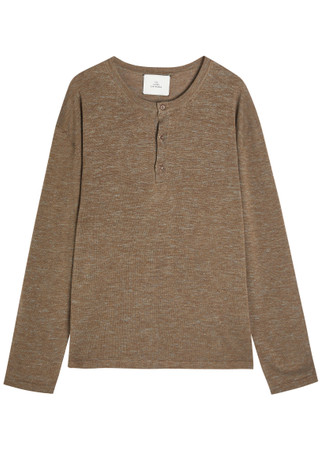 THE ELDER STATESMAN Lenny round-neck wool-blend henley top