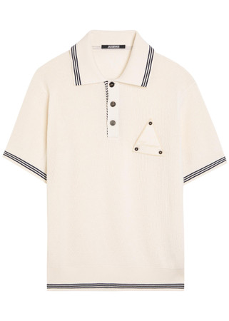 JACQUEMUS Le Polo Voilier open-knit silk and cotton-blend polo