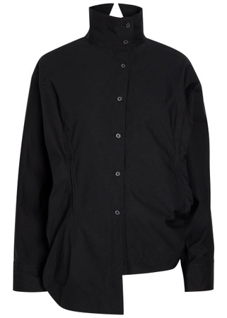 ISSEY MIYAKE Twisted draped cotton-blend shirt | Harvey Nichols