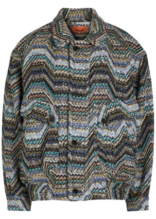 MISSONI Zigzag metallic-knit jacket | Harvey Nichols