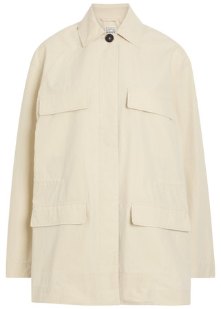 TOTEME Drawstring cotton-blend poplin jacket | Harvey Nichols