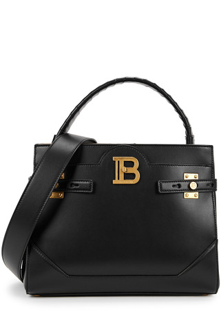 BALMAIN B-Buzz black leather top handle bag | Harvey Nichols