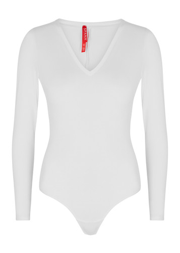 Assets by Spanx Women's Smoothing Bodysuit - White S