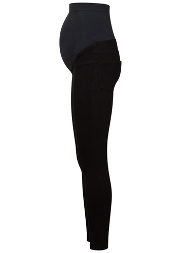 Lenette - High Waisted Faux Leather Split Hem Leggings in Black