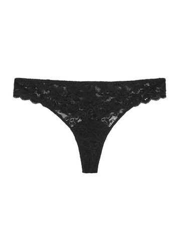 Amalea Black Lace Thong - For Her from The Luxe Company UK