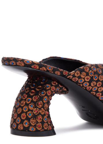 DRIES VAN NOTEN 75 metallic-jacquard mules | Harvey Nichols