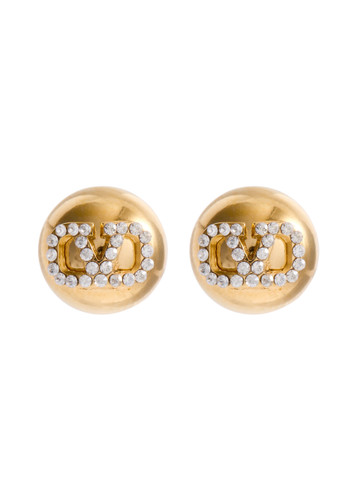 ピアス VALENTINO EMBELLISHED L EARRINGS VALENTINO GARAVANI VLogo crystal-embellished stud earrings