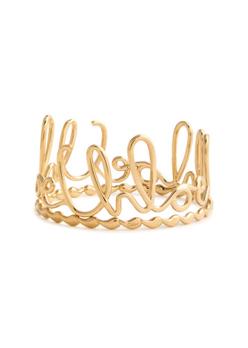 CHLOE Iconic logo bangle - set of two | Harvey Nichols