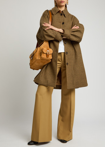 CHLOE Check-jacquard wool coat | Harvey Nichols