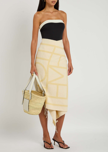 TOTEME Monogram-jacquard cotton-blend sarong | Harvey Nichols