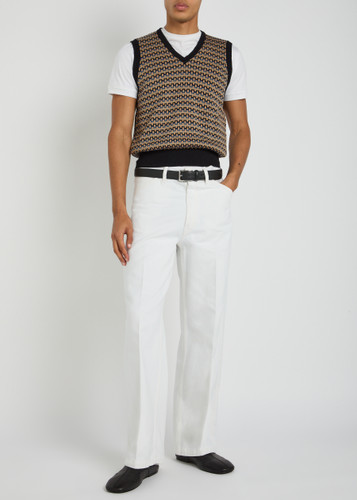 LEMAIRE Patterned V-neck cotton-knit vest | Harvey Nichols