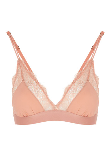 Vintage Valentino Nude Pink Lace Bra, Size 34 C 