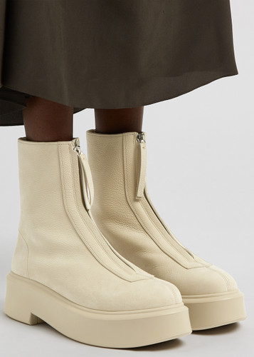 THE ROW Zipped 1 suede ankle boots | Harvey Nichols