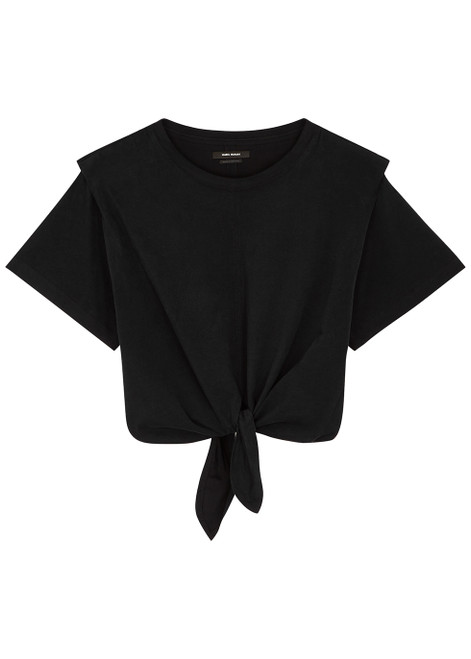 ISABEL MARANT-Zelikia black brushed cotton T-shirt