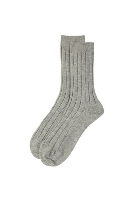 JOHNSTONS OF ELGIN-Silver mens cashmere socks