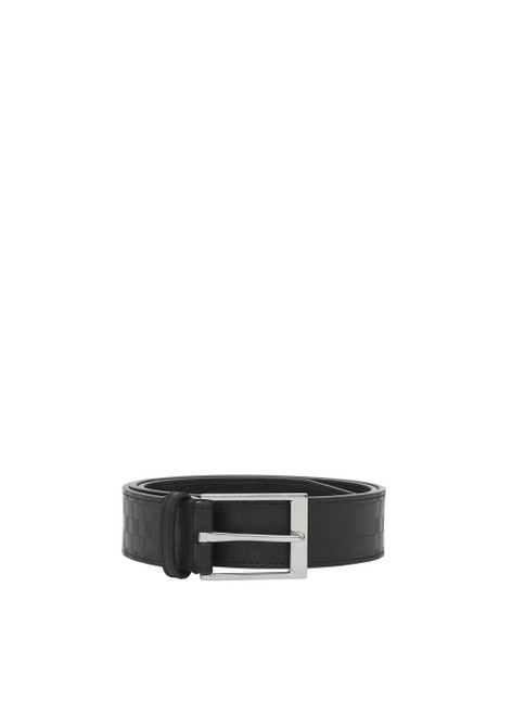 BURBERRY-Embossed check leather belt