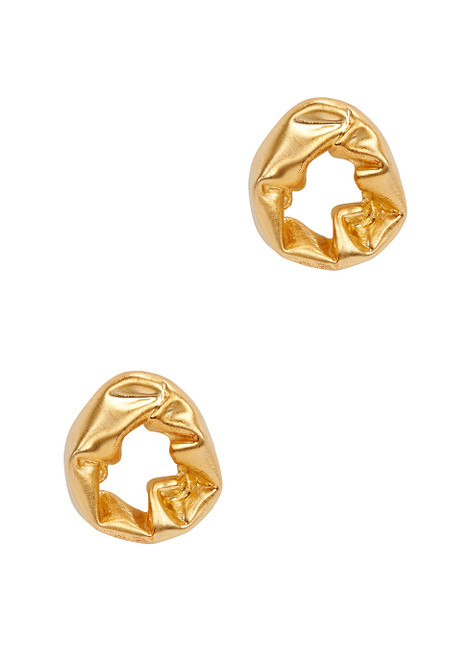 COMPLETEDWORKS-Scrunch 18kt yellow gold vermeil hoop earrings