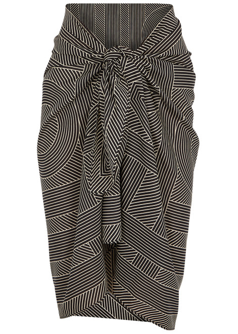TOTÊME-Monochrome striped cotton-blend sarong
