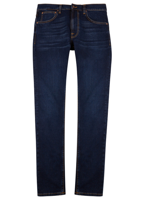 NUDIE JEANS-Lean Dean indigo slim-leg jeans