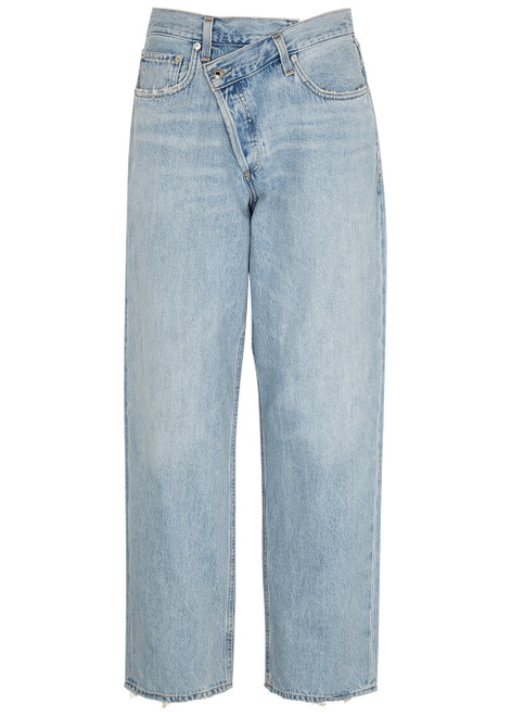 AGOLDE-Criss Cross light blue straight-leg jeans