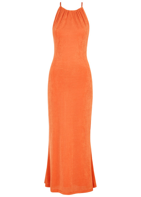 MISHA-Greta orange stretch-jersey midi dress 