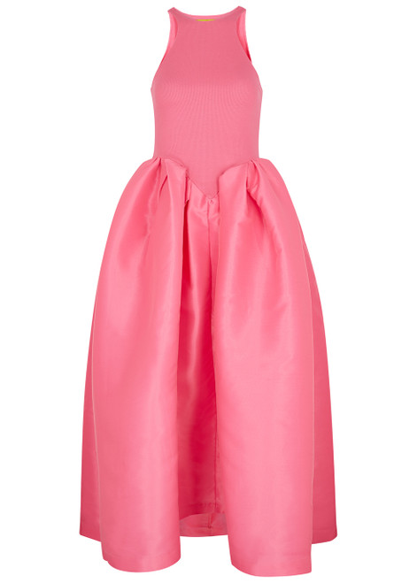 MARQUES’ ALMEIDA-Pink stretch-cotton and taffeta midi dress